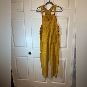 Source Unknown Mustard Women's Denim Overalls - 100% Cotton made in Nepal